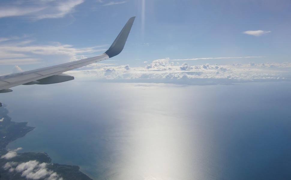 飛行機から見る外の様子